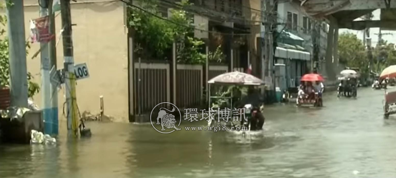 菲律宾布拉干省堤坝损坏导致多地淹水