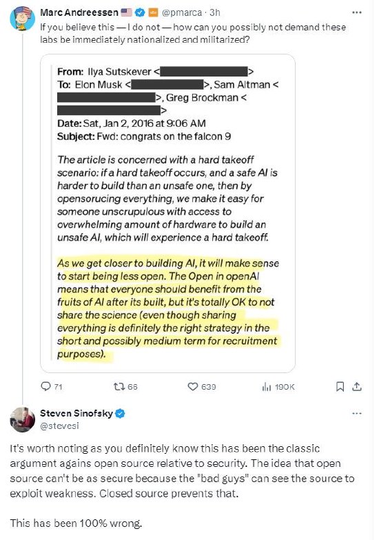 马斯克回应OpenAI拒绝开源：世界上最安全的软件是开源的
