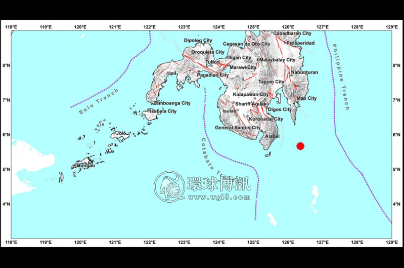 菲律宾达沃西海岸发生5.3级地震！