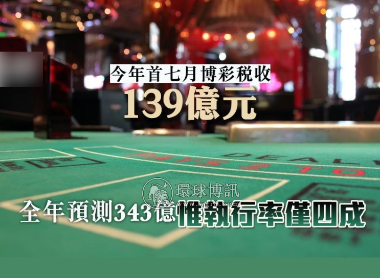 澳门今年首七月博彩税收139亿元 全年预测343亿惟执行率仅四成