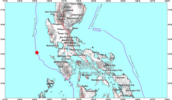菲律宾海域发生6.4级地震 大岷震感强烈