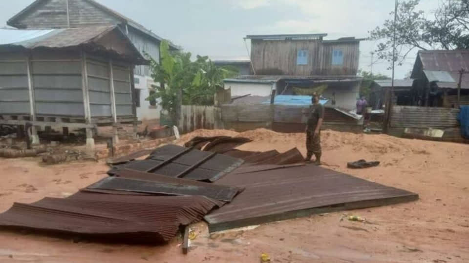 一场强风暴雨，柬埔寨近80间民宅被损坏！