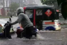 金边昨晚多地淹水，降雨量最大106毫米