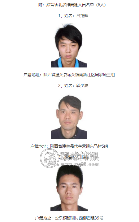 陕西潼关发布滞留缅北涉诈高危人员名单 涉及6人