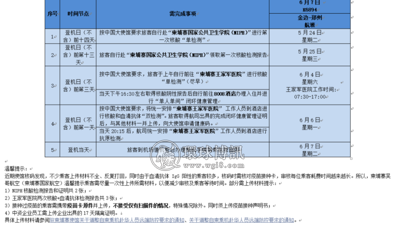 柬埔寨吴哥航空一回国航班调整起飞时间？